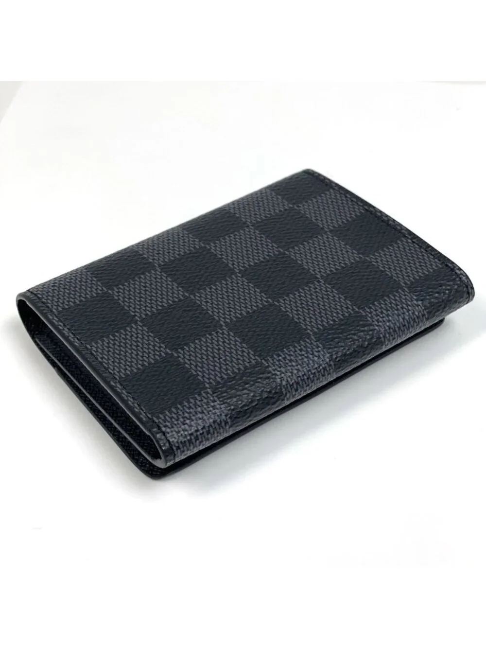 Louis Vuitton Envelope Business Card Holder Case Damier Graphite Black